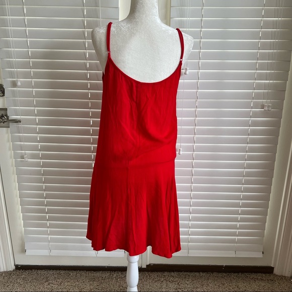 Umgee Size Medium Red Floral Mini Summer Bohemian Dress Sleeveless Cottagecore - Picture 9 of 13